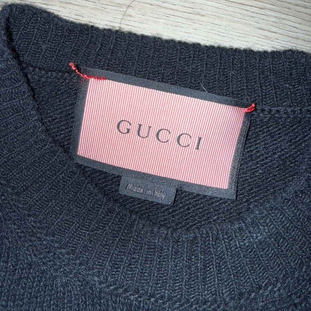 Gucci Wool Black and White Skull Crew Neck Sweater - Picture 4 of 8